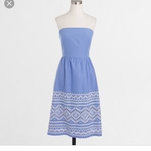 Jcrew French Blue Embroidered Dress
